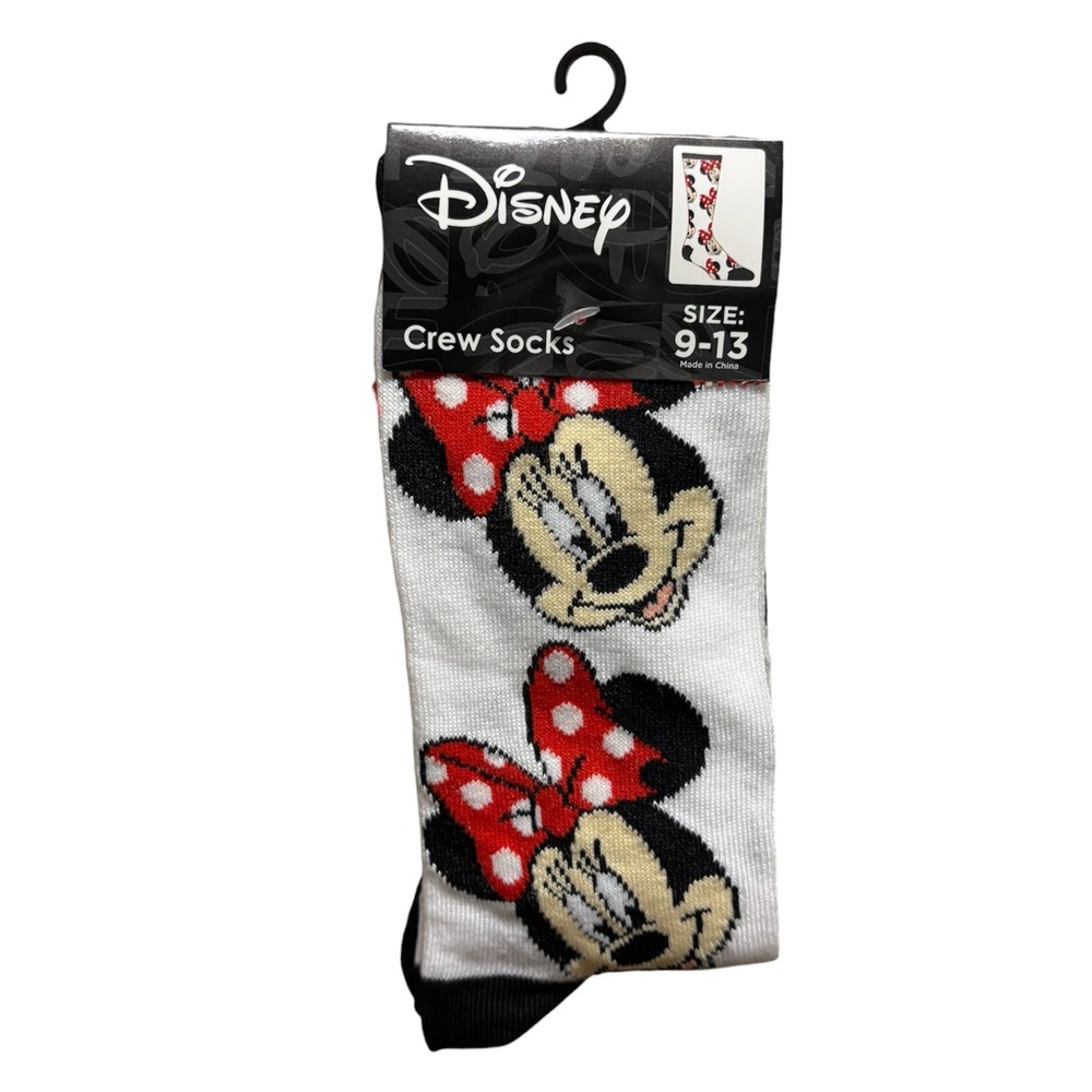 Minnie Mouse Red and White Crew Socks